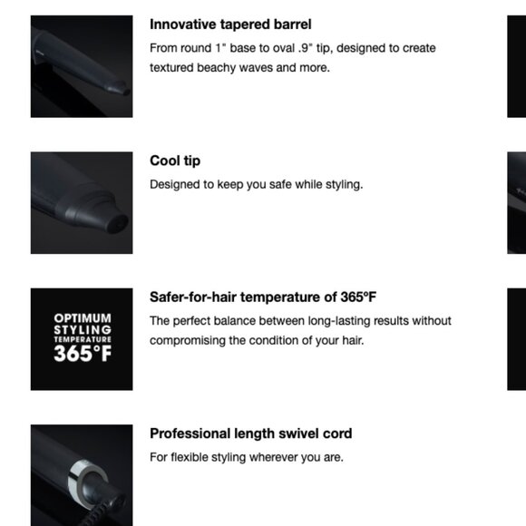 GHD CREATIVE CURL - TAPERED CURLING WAND IN BLACK $239.00 - Picture 6 of 6